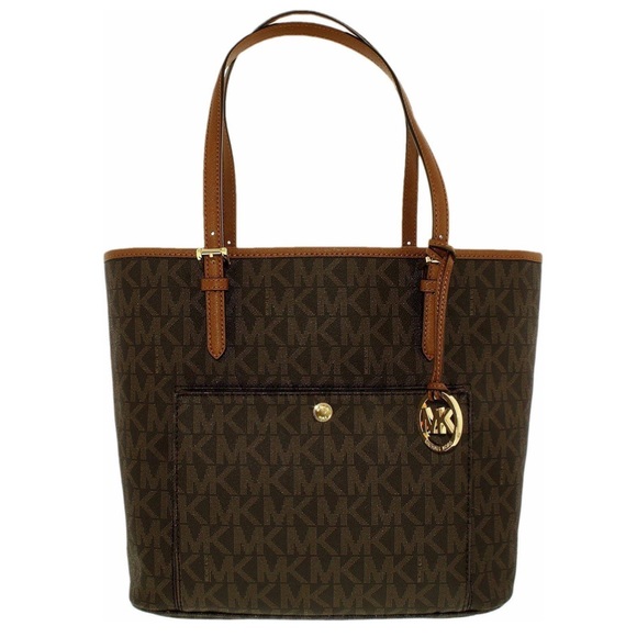 Michael Kors Handbags - Michael Kors Large Jet Set Signature Leather Tote
